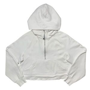 Lululemon White Half Zip Scuba Crop Hoodie